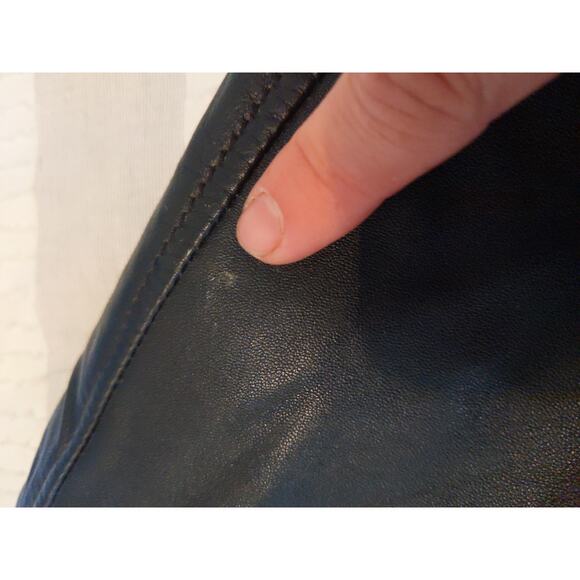 Corvette Black Leather Jacket Men's Size L Genuine GM Licensed Zip Front Bomber - Picture 5 of 8